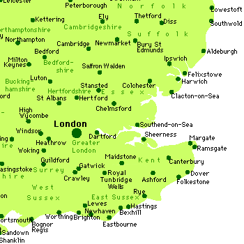 Karte von SE-England